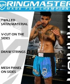 RingMaster Sports Warrior Thai / Kickboxing Shorts Blue