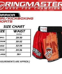 RingMaster Sports Warrior Thai / Kickboxing Shorts Red