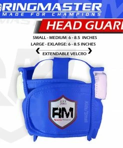 RingMaster Sports Boxing HeadGuard Synthetic Leather Blue And White