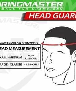 RingMaster Sports Boxing HeadGuard Synthetic Leather Green And White