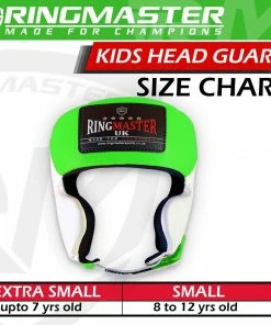 RingMaster Sports Kids Boxing HeadGuard Green And White