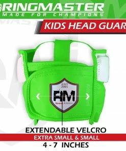 RingMaster Sports Kids Boxing HeadGuard Green And White