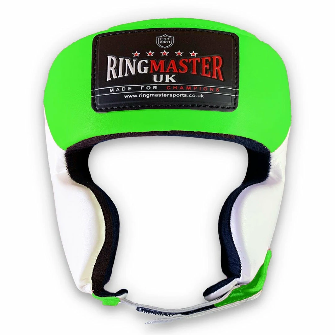 RingMaster Sports Kids Boxing HeadGuard Green And White
