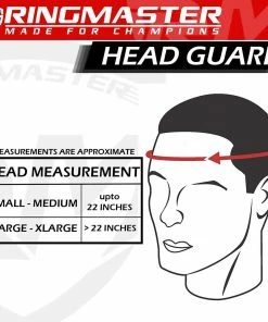 RingMaster Sports Boxing HeadGuard Synthetic Leather Red And White