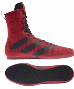Adidas BOX HOG 3 Boxing Shoes Red And Black