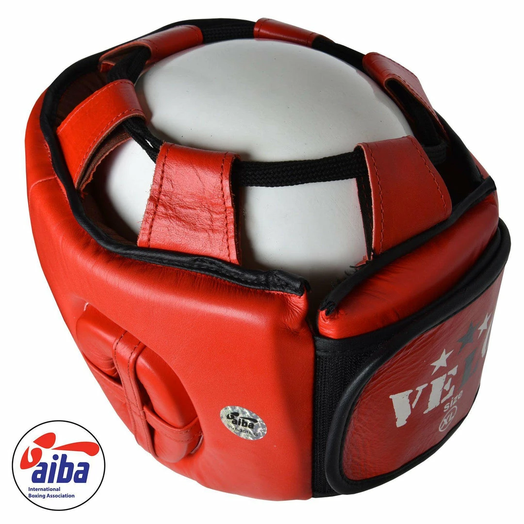 VELO AIBA Approved Competition Headguard Red Boxing