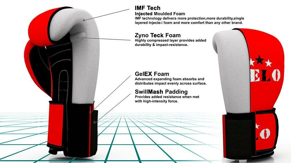 VELO AIBA Approved Competition Boxing Gloves Red