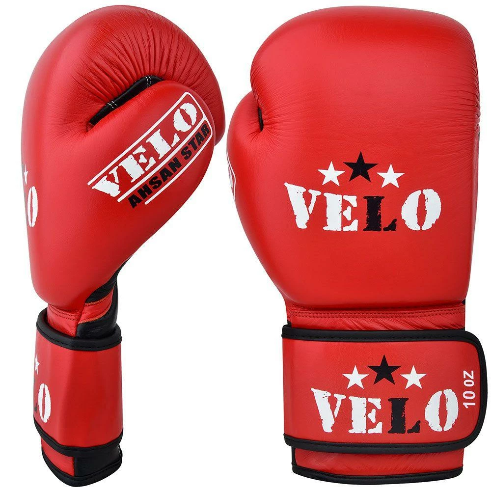 VELO AIBA Approved Competition Boxing Gloves Red