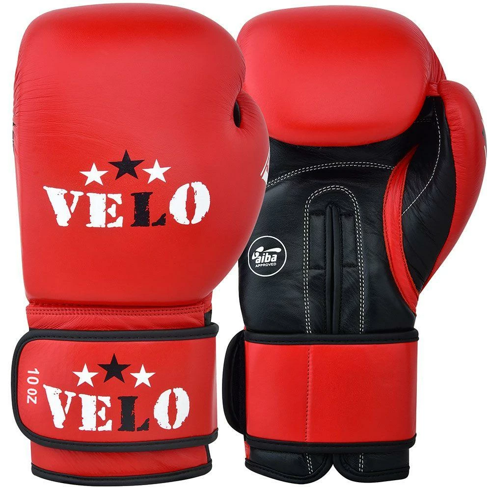 VELO AIBA Approved Competition Boxing Gloves Red