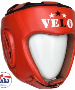 VELO AIBA Approved Competition Headguard Red Boxing