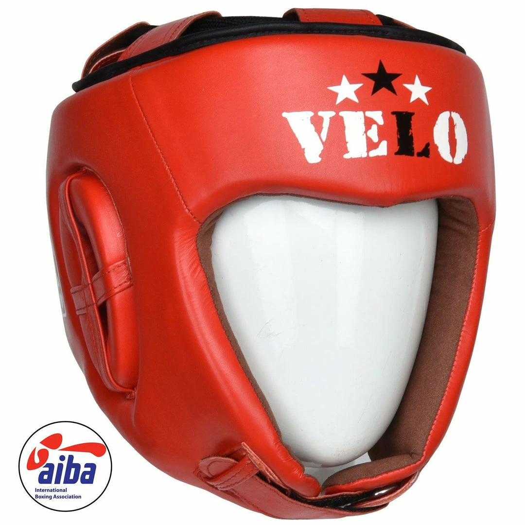 VELO AIBA Approved Competition Headguard Red Boxing