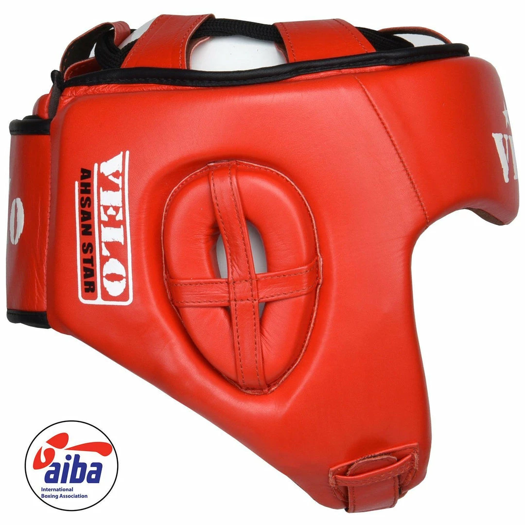 VELO AIBA Approved Competition Headguard Red Boxing