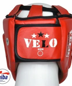 VELO AIBA Approved Competition Headguard Red Boxing