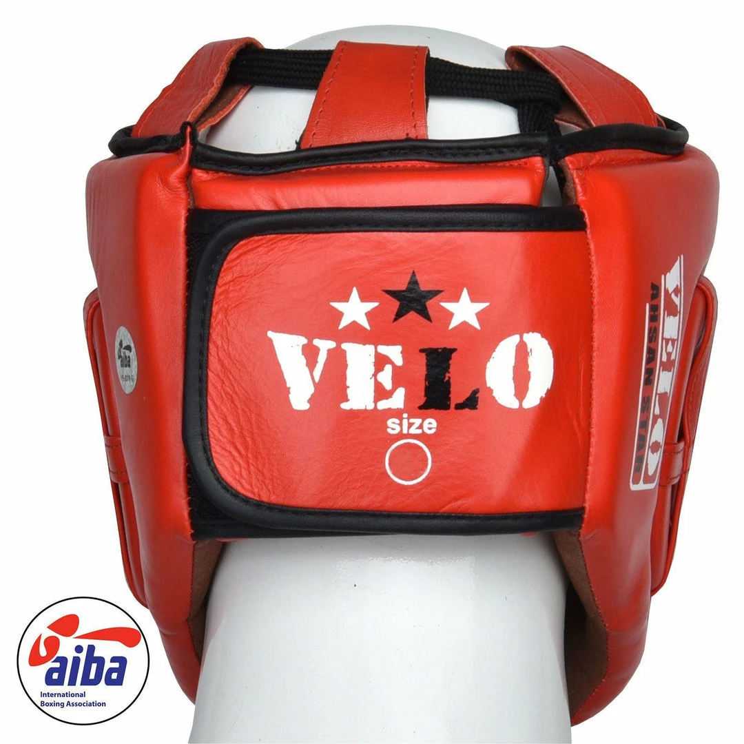 VELO AIBA Approved Competition Headguard Red Boxing