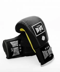 RingMaster Sports Genuine Leather Bag Mitts Black Boxing