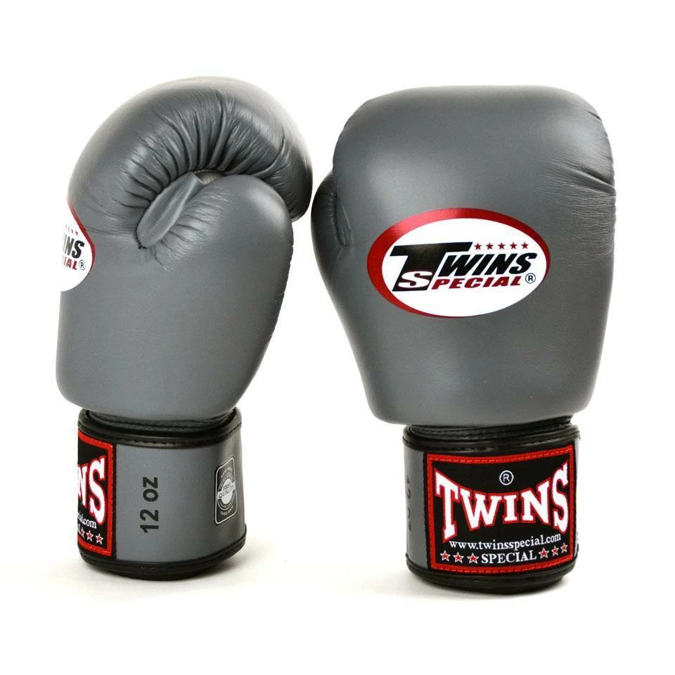 BGVL3 Twins Grey Velcro Boxing Gloves
