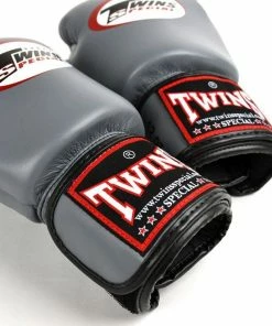 BGVL3 Twins Grey Velcro Boxing Gloves
