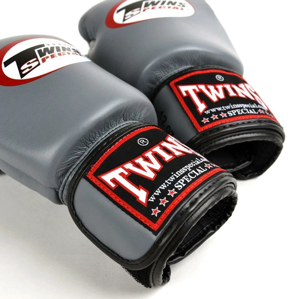 BGVL3 Twins Grey Velcro Boxing Gloves