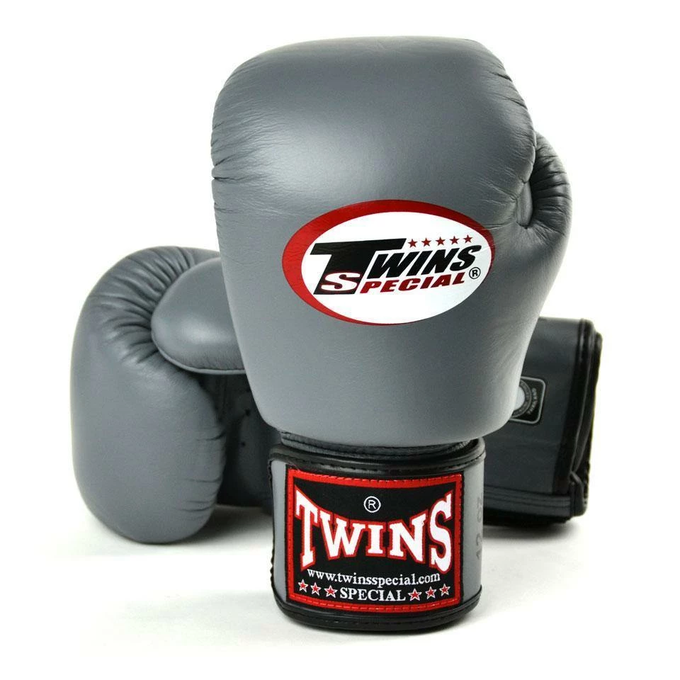 BGVL3 Twins Grey Velcro Boxing Gloves