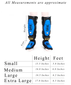 RingMaster Sports RingMaster Shin Instep Guard Genuine Leather Blue And Black