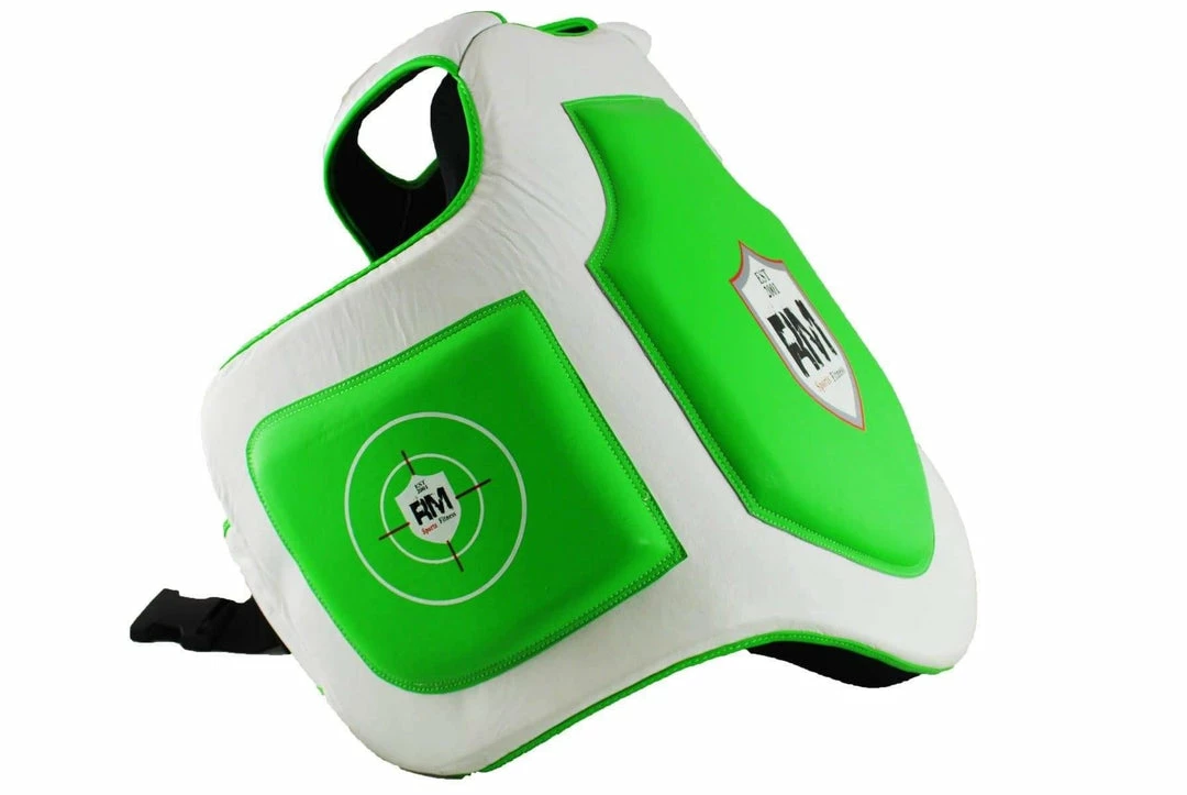 RingMaster Sports Body Protectors Genuine Leather One Size Green And White