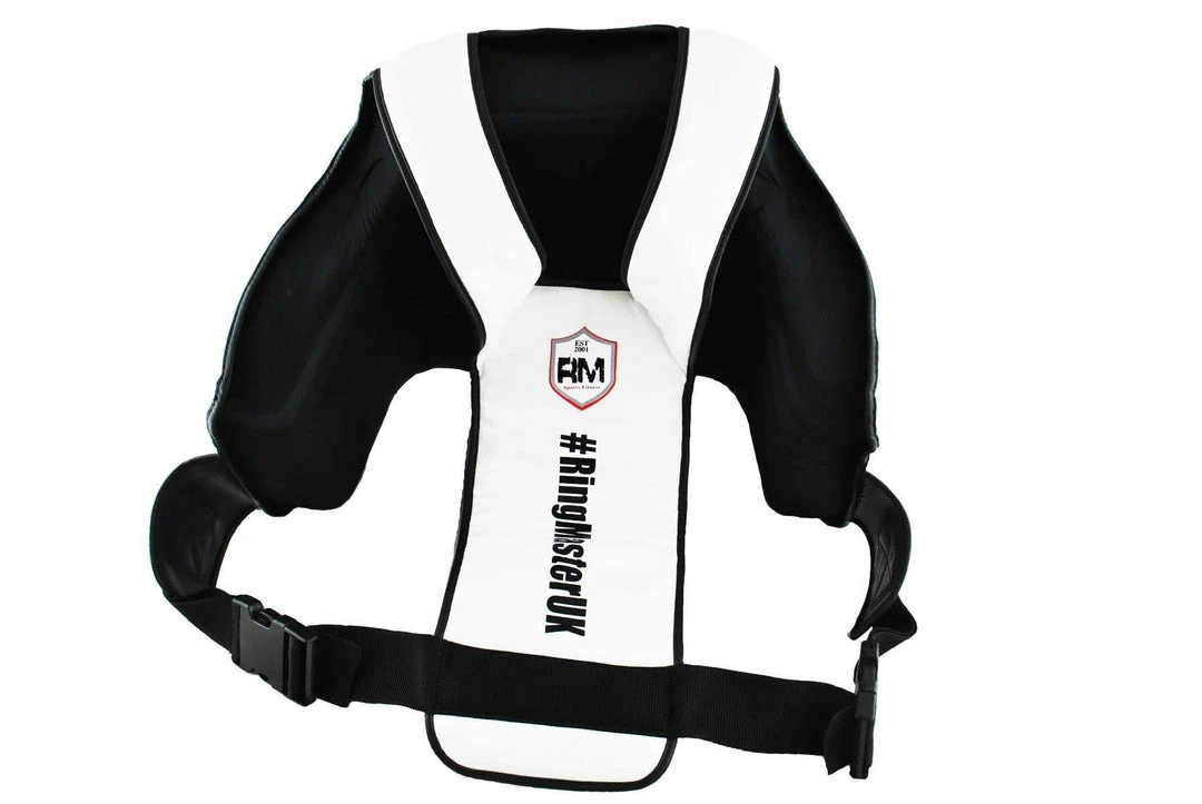 Training RingMaster Sports Body Protectors Genuine Leather One Size Black And White