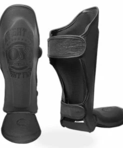 Joya Shin Guard 'Fade Black' - 'Fight Fast' Leather
