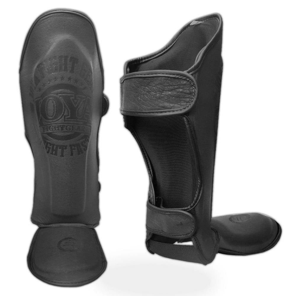 Joya Shin Guard 'Fade Black' - 'Fight Fast' Leather