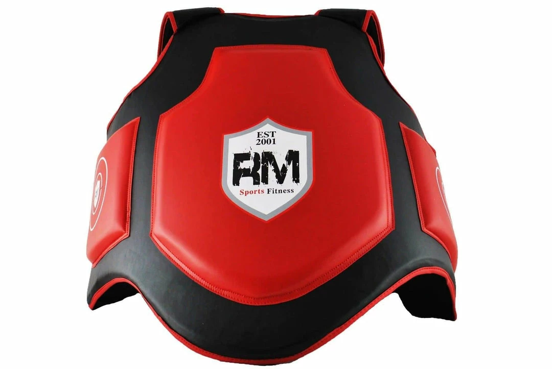 RingMaster Sports Body Protectors Genuine Leather One Size Black And Red