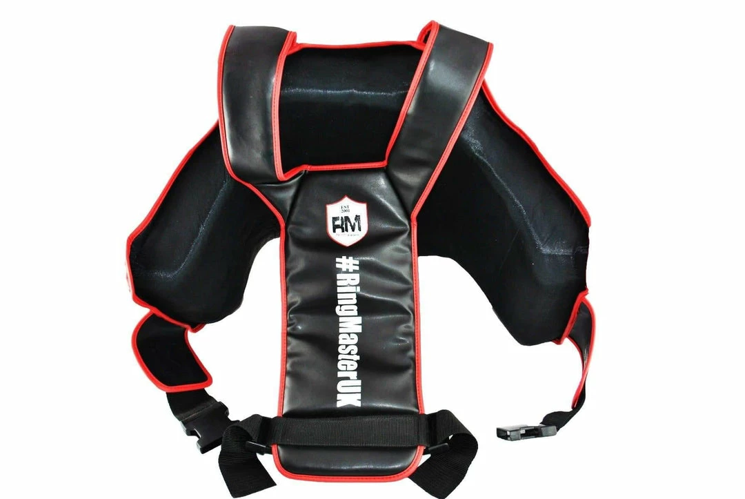 RingMaster Sports Body Protectors Genuine Leather One Size Black And Red