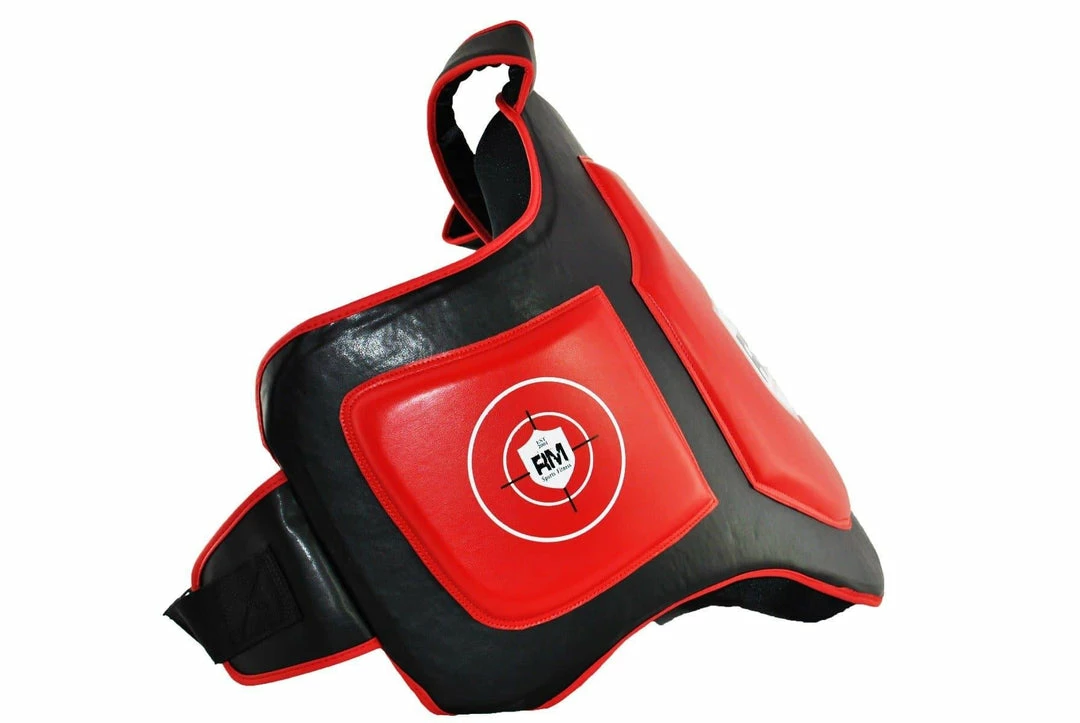 RingMaster Sports Body Protectors Genuine Leather One Size Black And Red