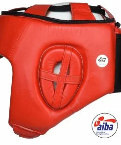 VELO AIBA Approved Competition Headguard Red Boxing