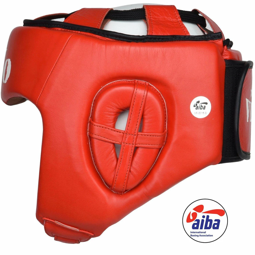 VELO AIBA Approved Competition Headguard Red Boxing