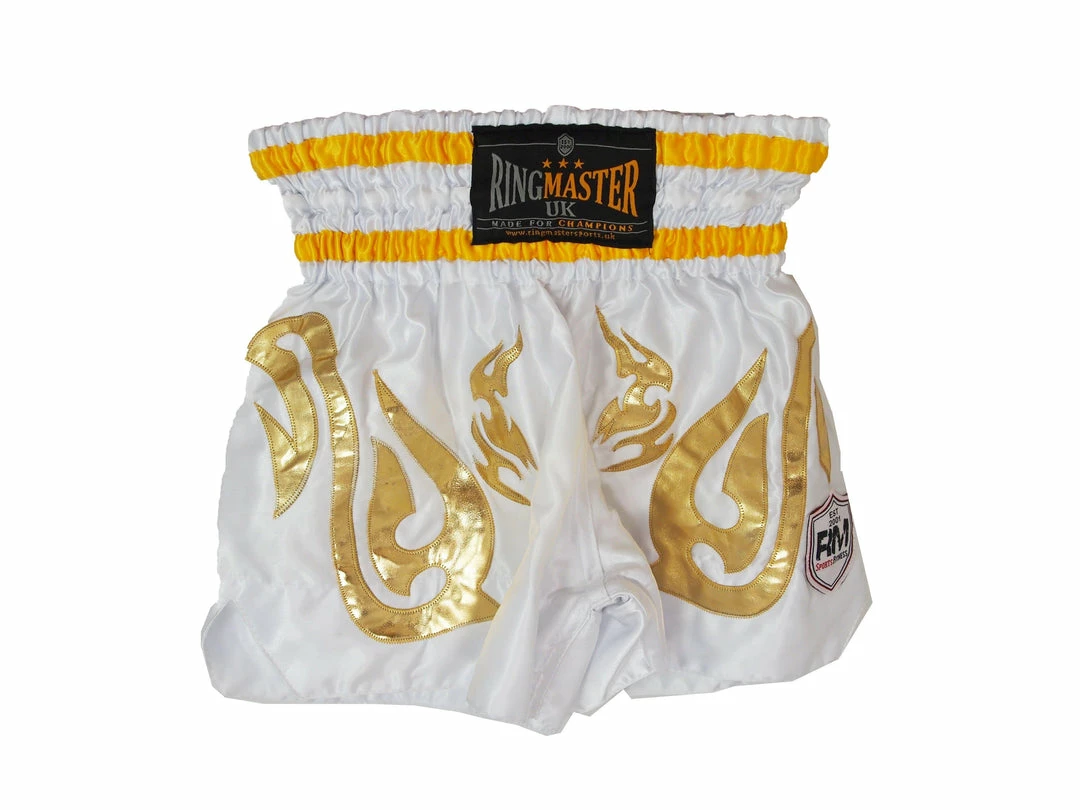 RingMaster Sports Thai Kickboxing Shorts White