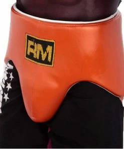 Boxing RingMaster Sports Groin Guard Genuine Leather Orange