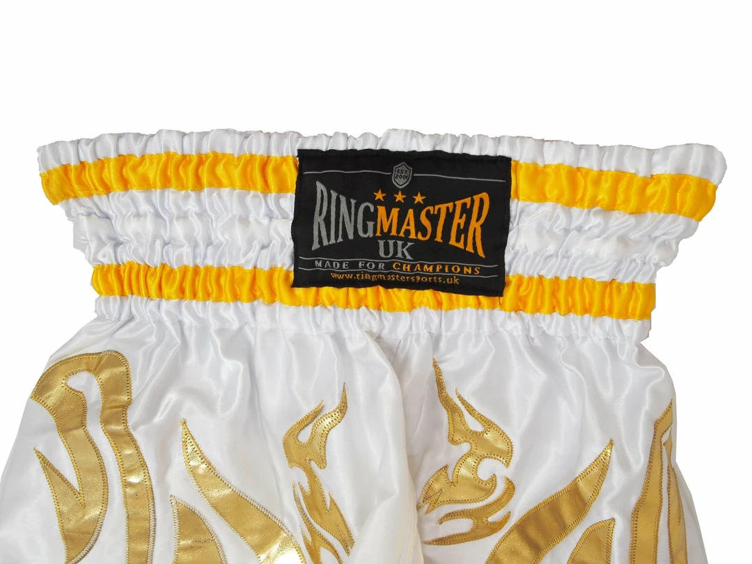 RingMaster Sports Thai Kickboxing Shorts White