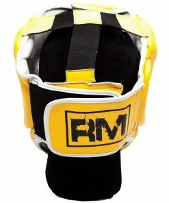 RingMaster Sports Boxing HeadGuard Genuine Leather Yellow And Black