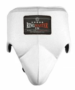 Boxing RingMaster Sports Groin Guard Genuine Leather White