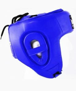 RingMaster Sports Open Face Boxing HeadGuard Synthetic Leather Blue