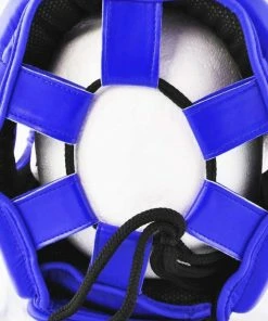 RingMaster Sports Open Face Boxing HeadGuard Synthetic Leather Blue