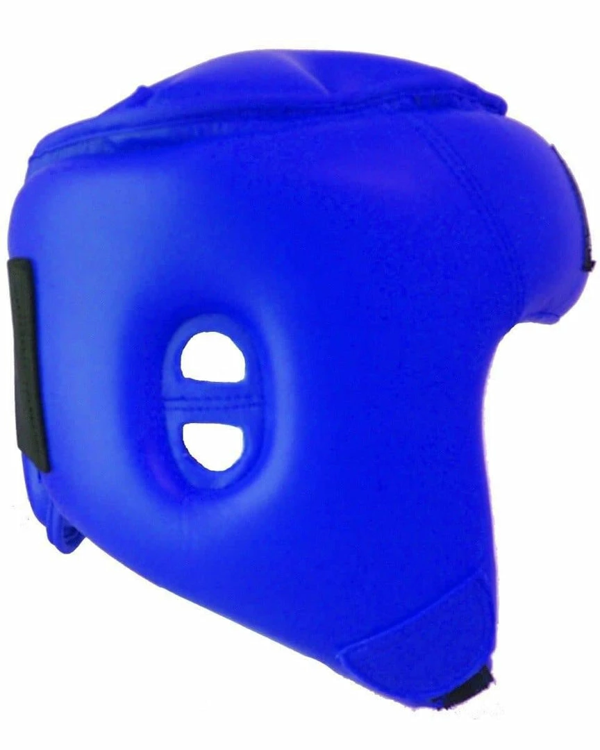 RingMaster Sports Open Face Headguard AIBA Styled Blue Kickboxing