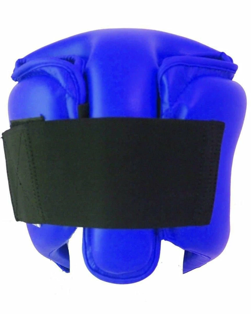 RingMaster Sports Open Face Headguard AIBA Styled Blue Kickboxing