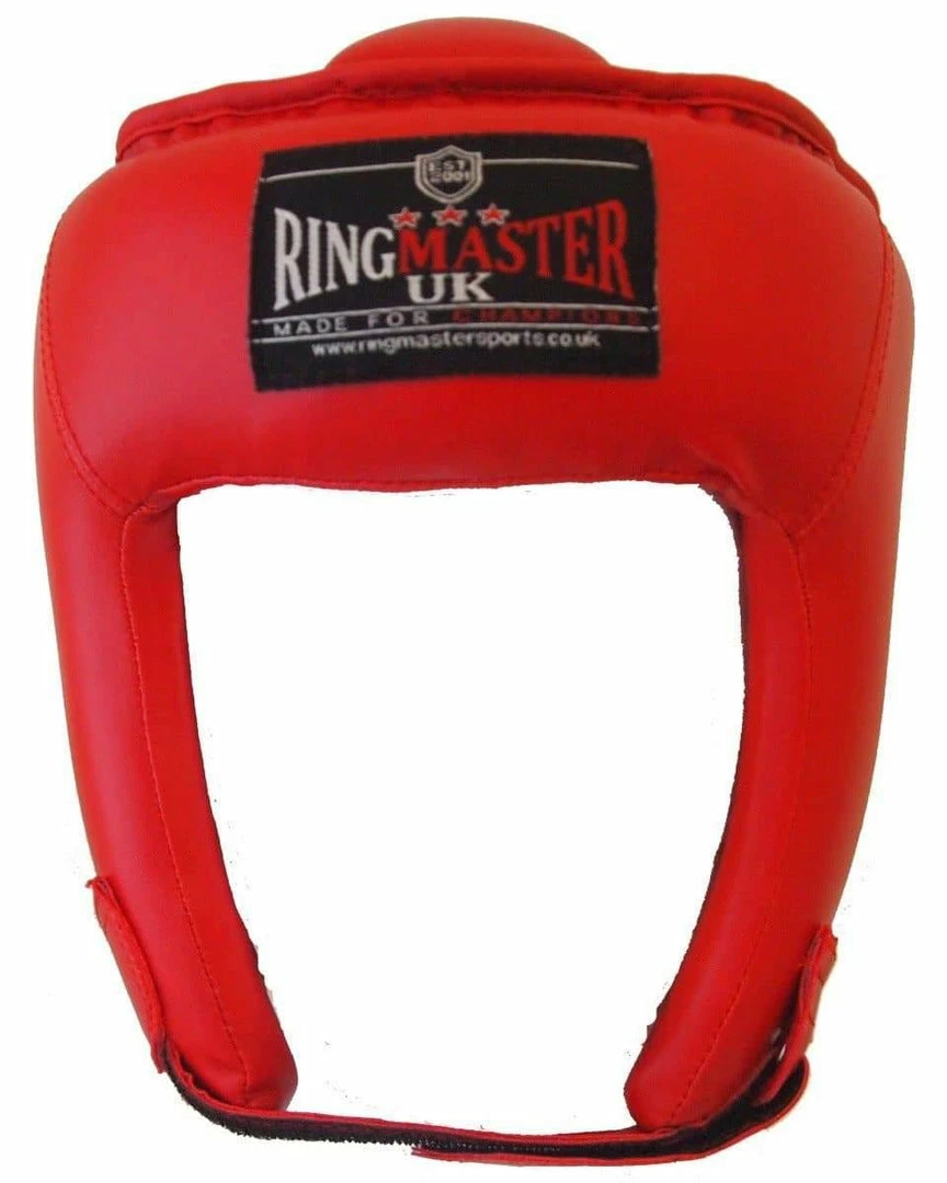 RingMaster Sports Open Face Kids Headguard AIBA Styled Red