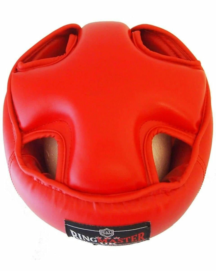 RingMaster Sports Open Face Kids Headguard AIBA Styled Red
