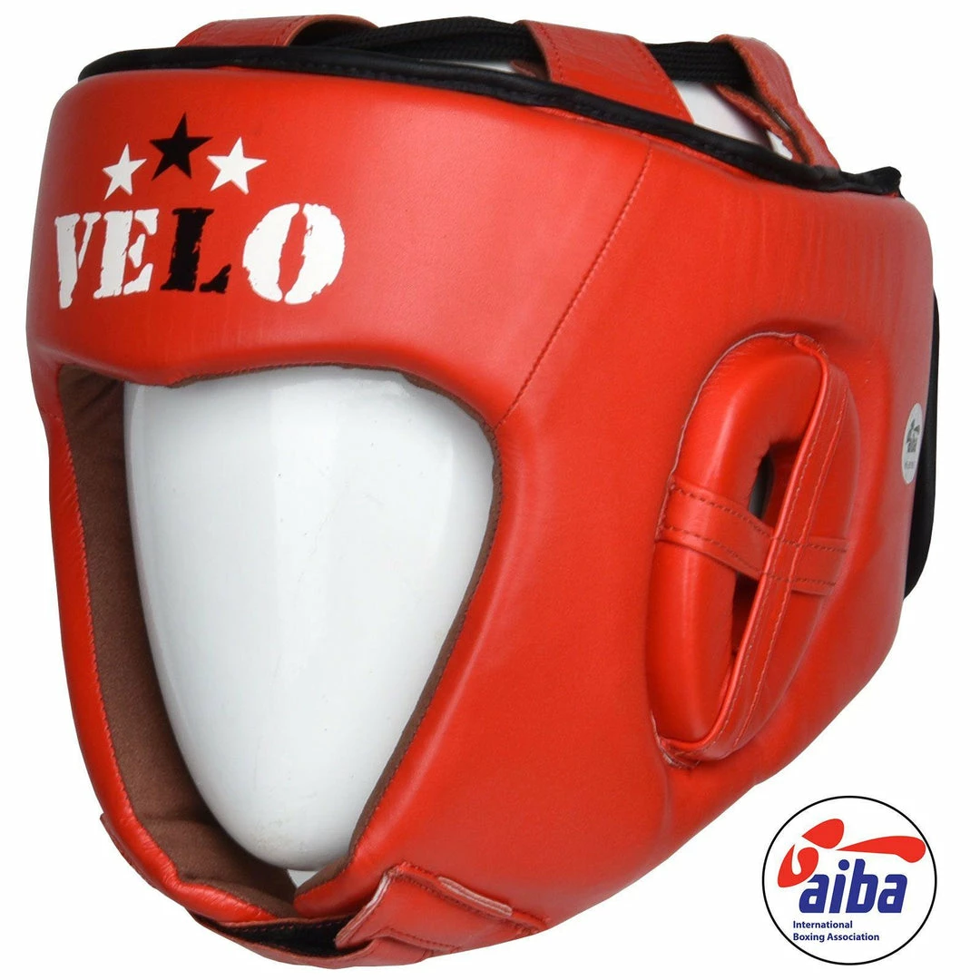 VELO AIBA Approved Competition Headguard Red Boxing