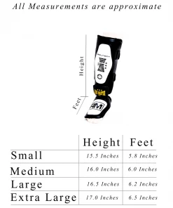 RingMaster Sports RingMaster Shin Instep Guard Genuine Leather White And Black