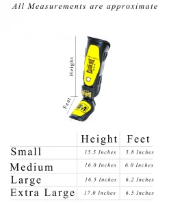RingMaster Sports RingMaster Shin Instep Guard Genuine Leather Yellow And Black Kickboxing